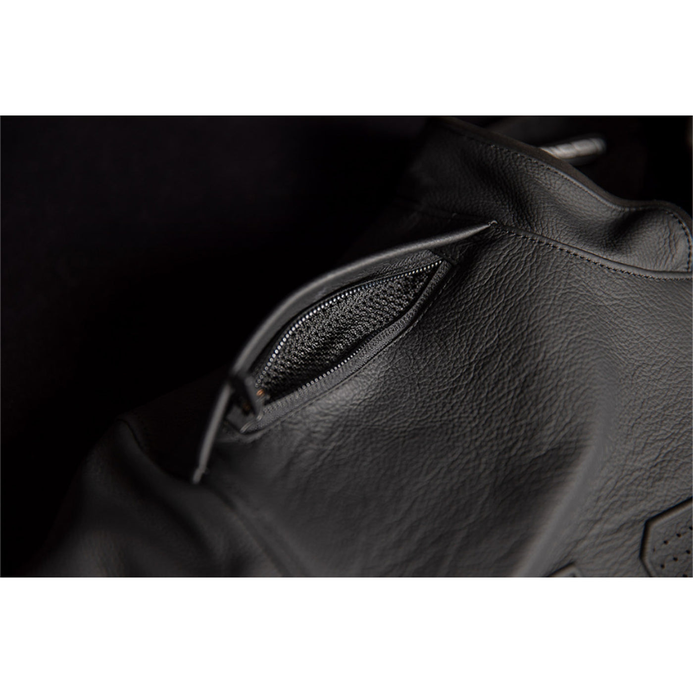 ICON Motorhead3 Jacket Black - Close-Up of Open Shoulder Vent