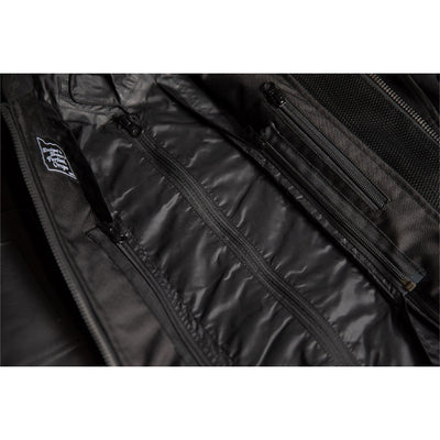 ICON Motorhead3 Jacket Black - Close-Up of Zippers for Interior Liner