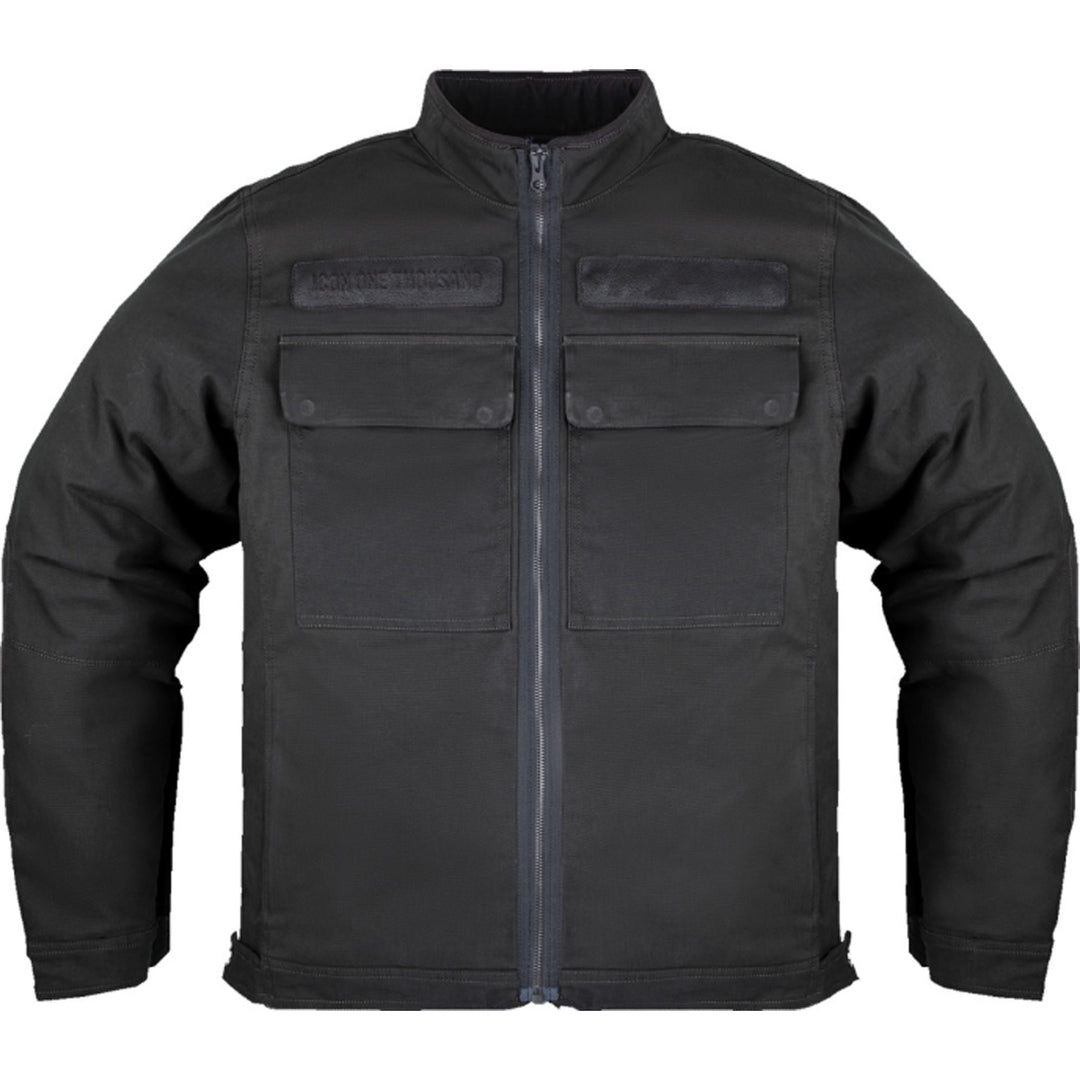 ICON Mototanker Jacket Black - Front View