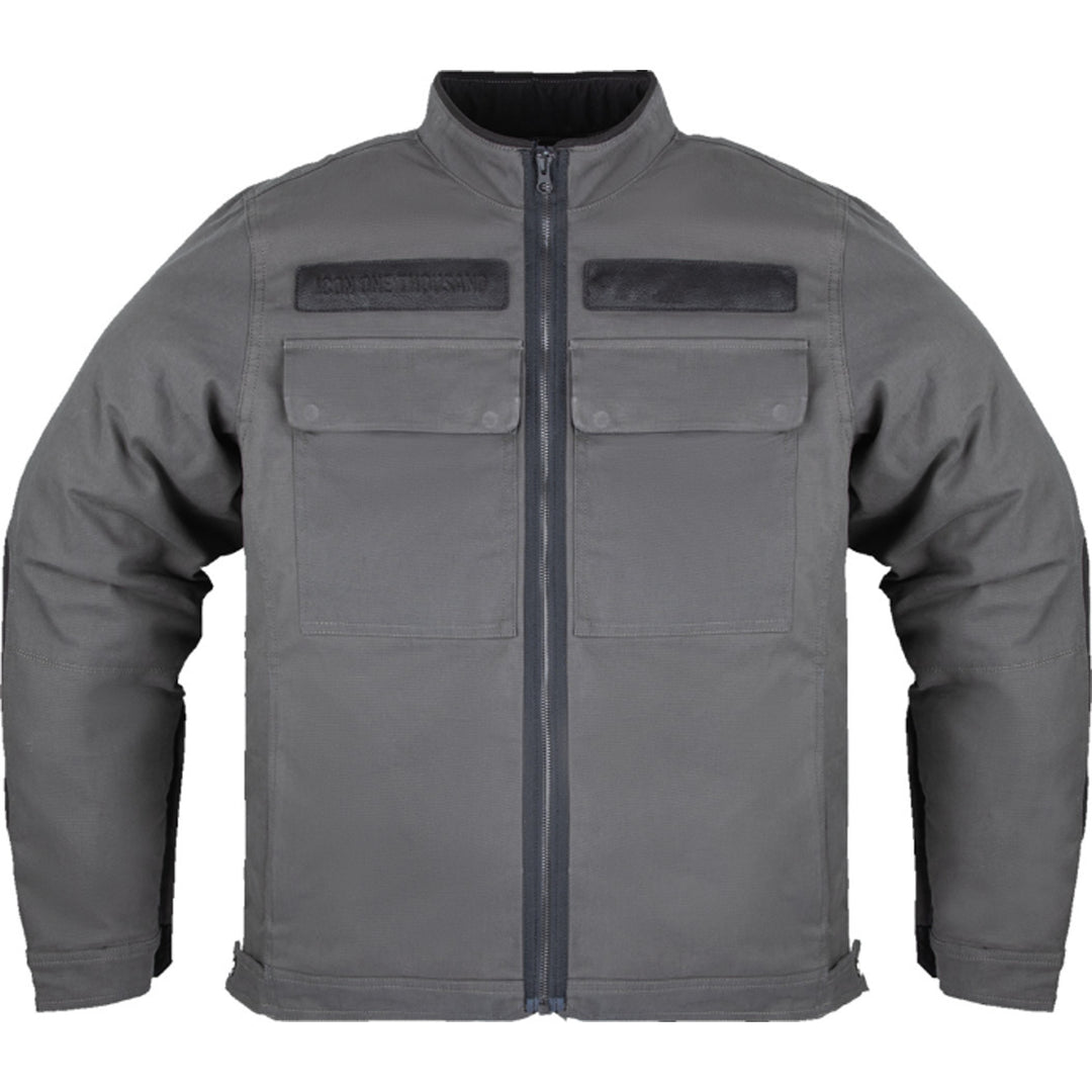 ICON Mototanker Jacket Gray - Front View