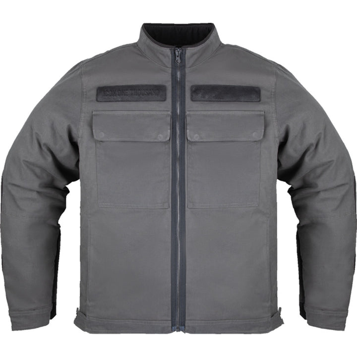 ICON Mototanker Jacket Gray - Front View