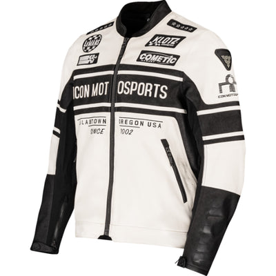 ICON Neo Daytona 2 Jacket White/Black - Front View