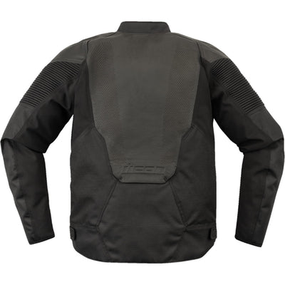 ICON Overlord3 Leather Jacket Black - Rear View