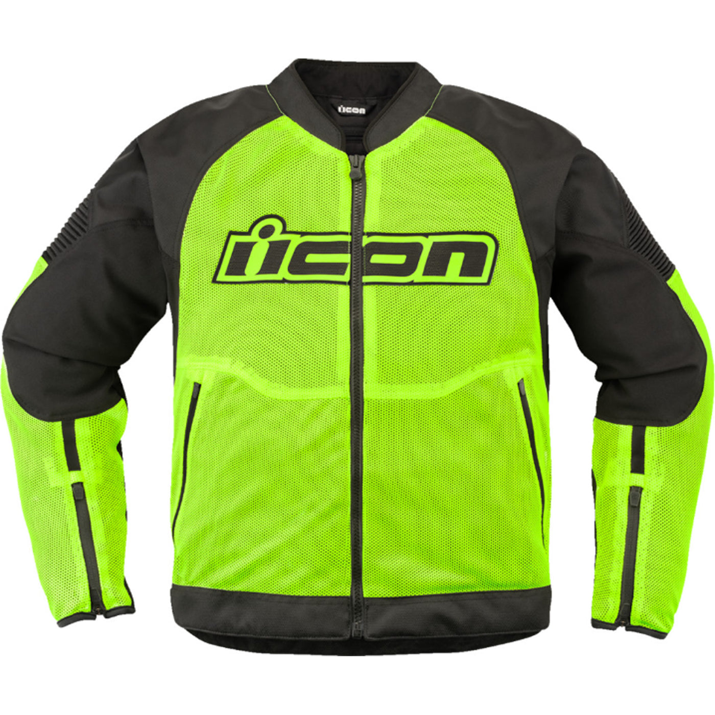 ICON Overlord3 Mesh Jacket Hi-Viz Yellow - Front View