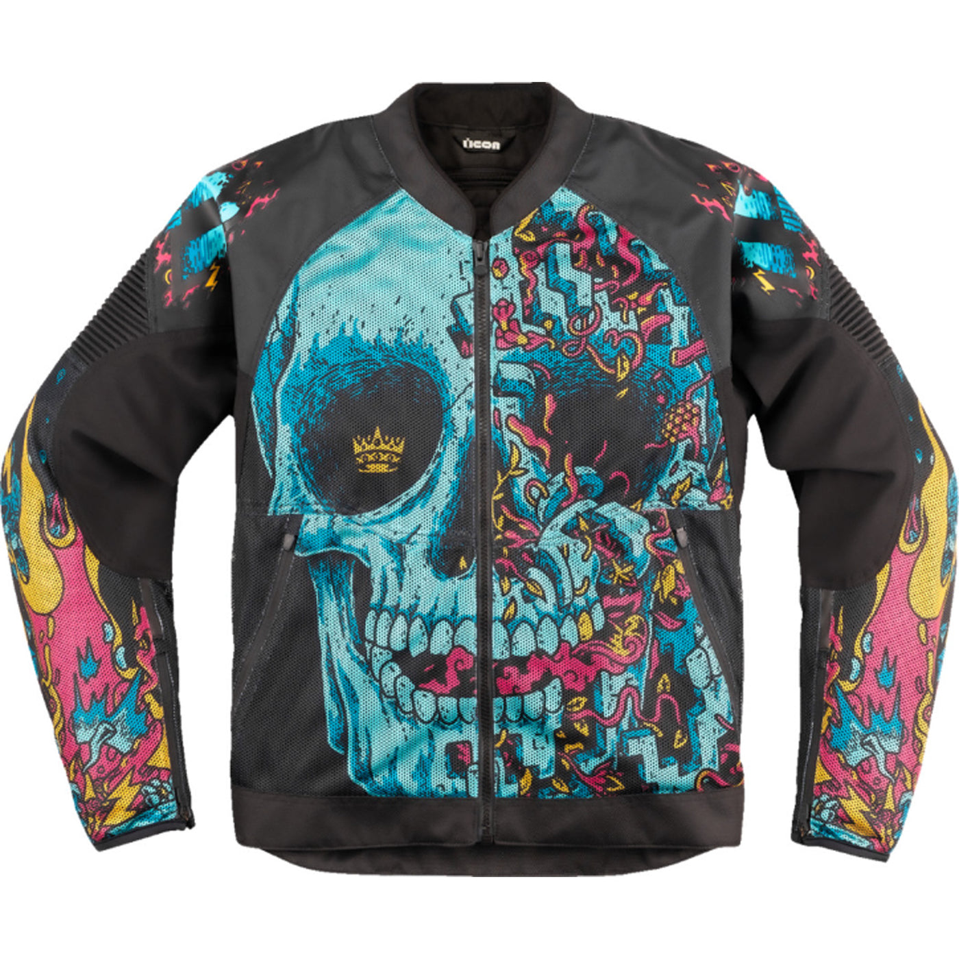 ICON Overlord3 Mesh Munchies Jacket Teal - Front View