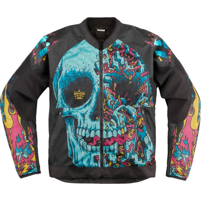 ICON Overlord3 Mesh Munchies Jacket Teal - Front View