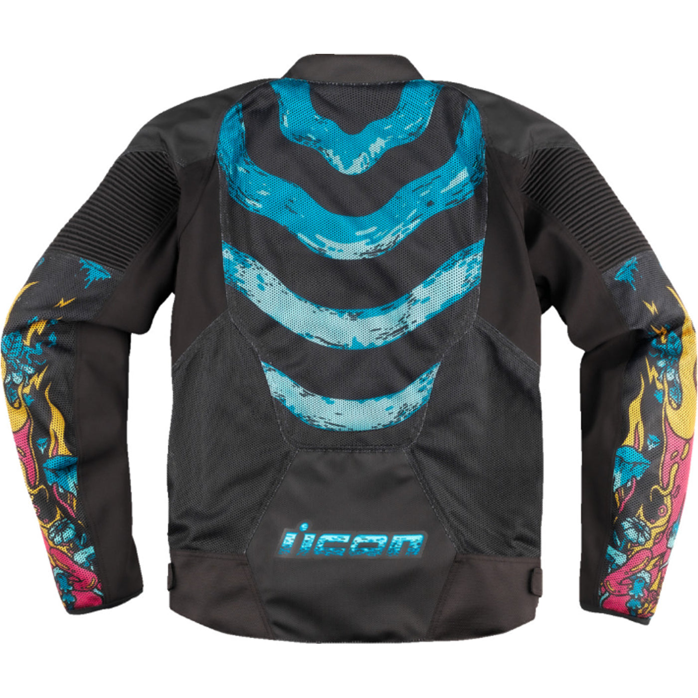 ICON Overlord3 Mesh Munchies Jacket Teal - Rear View