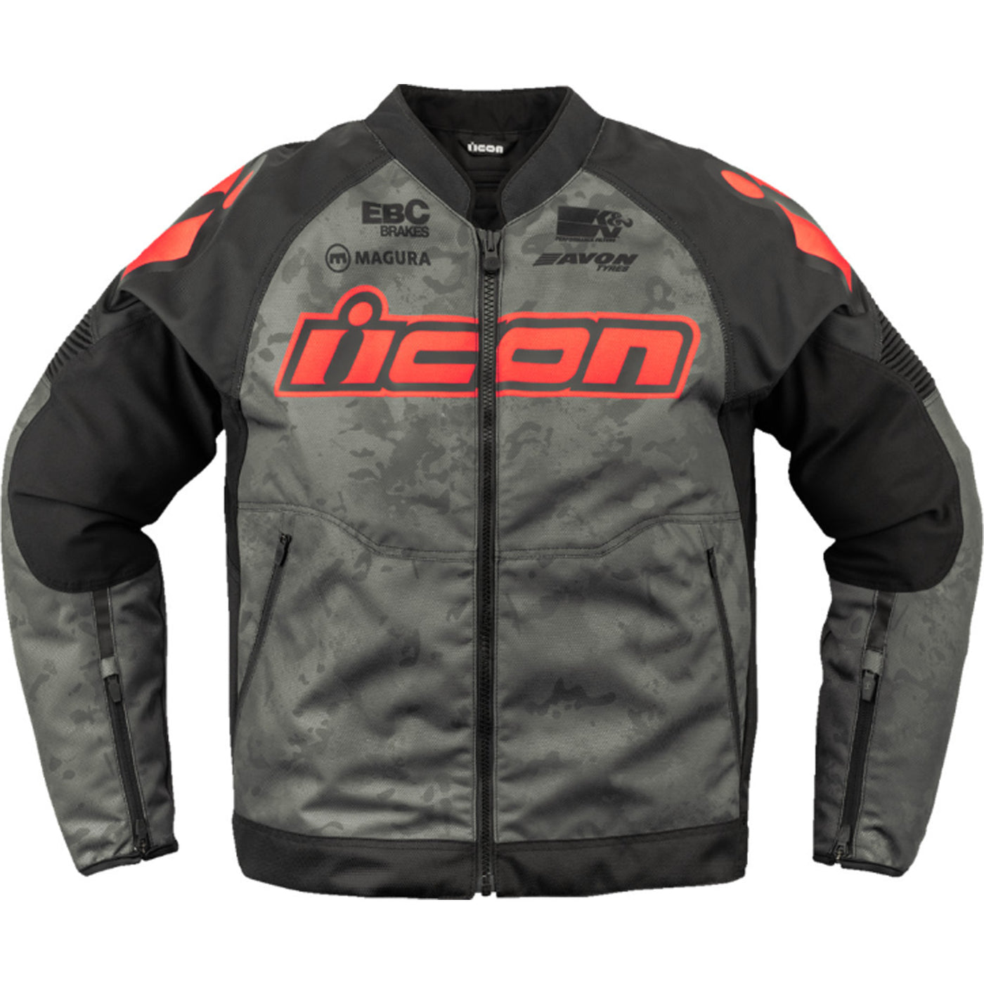 ICON Overlord3 Magnacross Jacket Gray - Front View