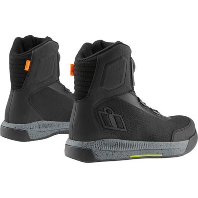 ICON Overlord Vented CE Boots Black - Rear Side View of Pair