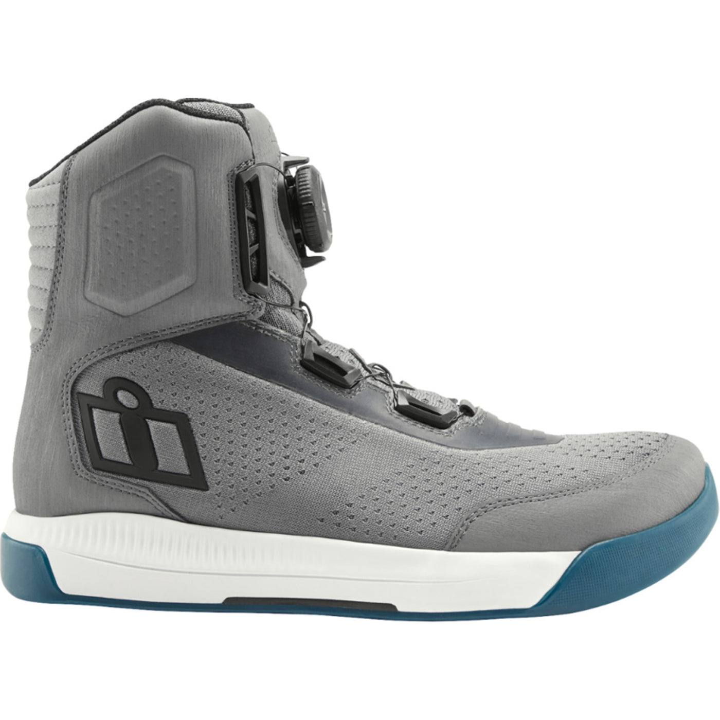 ICON Overlord Vented CE Boots Gray - Outer Side View