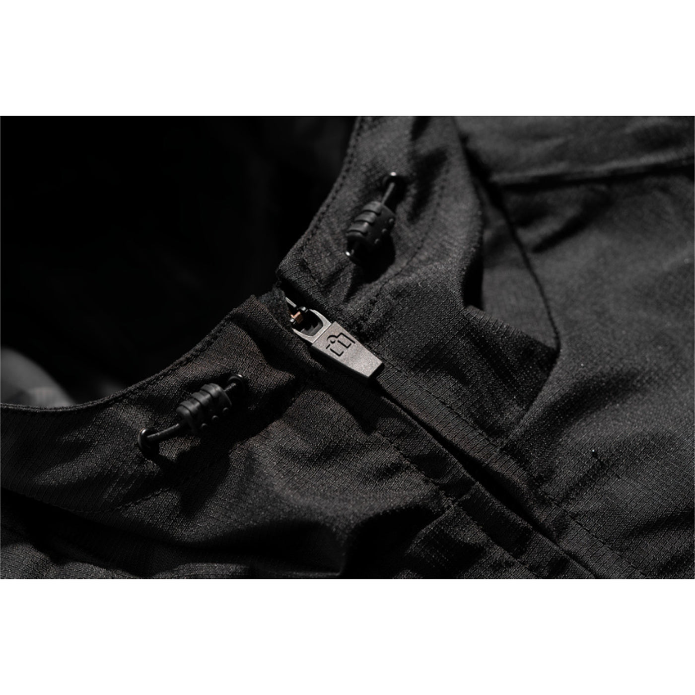 ICON PDX3 Jacket Black - Close-Up of Front Zipper