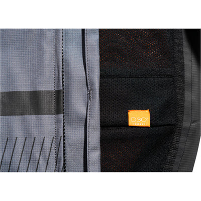 ICON PDX3 Jacket Gray - Close-Up of Back Protector Insert Slot