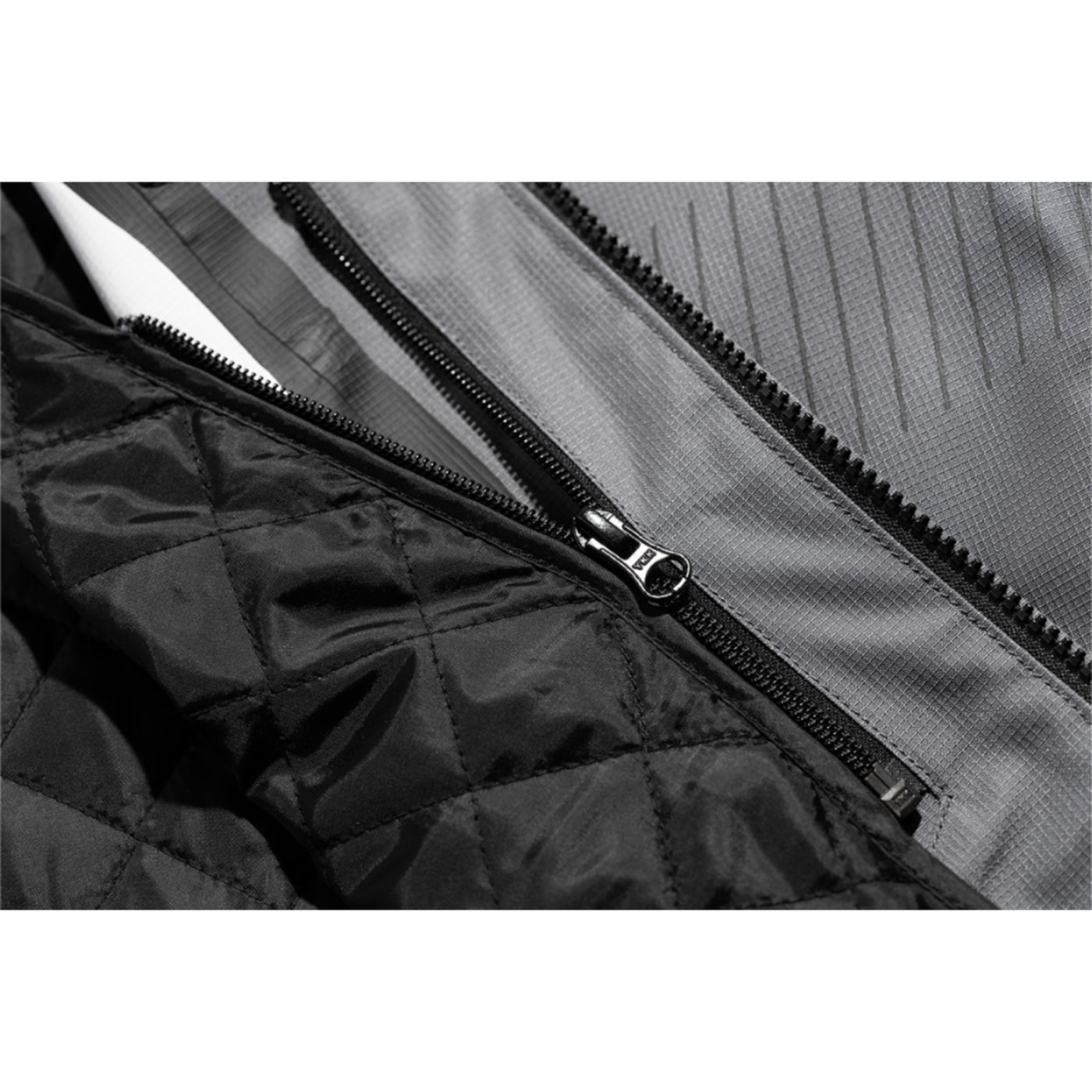 ICON PDX3 Jacket Gray - Close-Up of Interior Lining Zipper