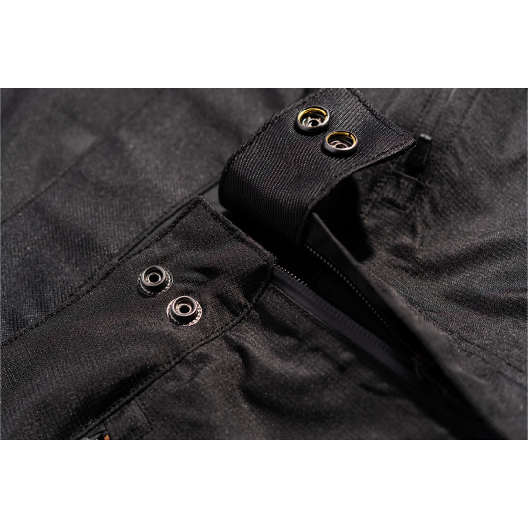 ICON PDX3 Overpant Black - Close-Up of Front Snaps and Zipper