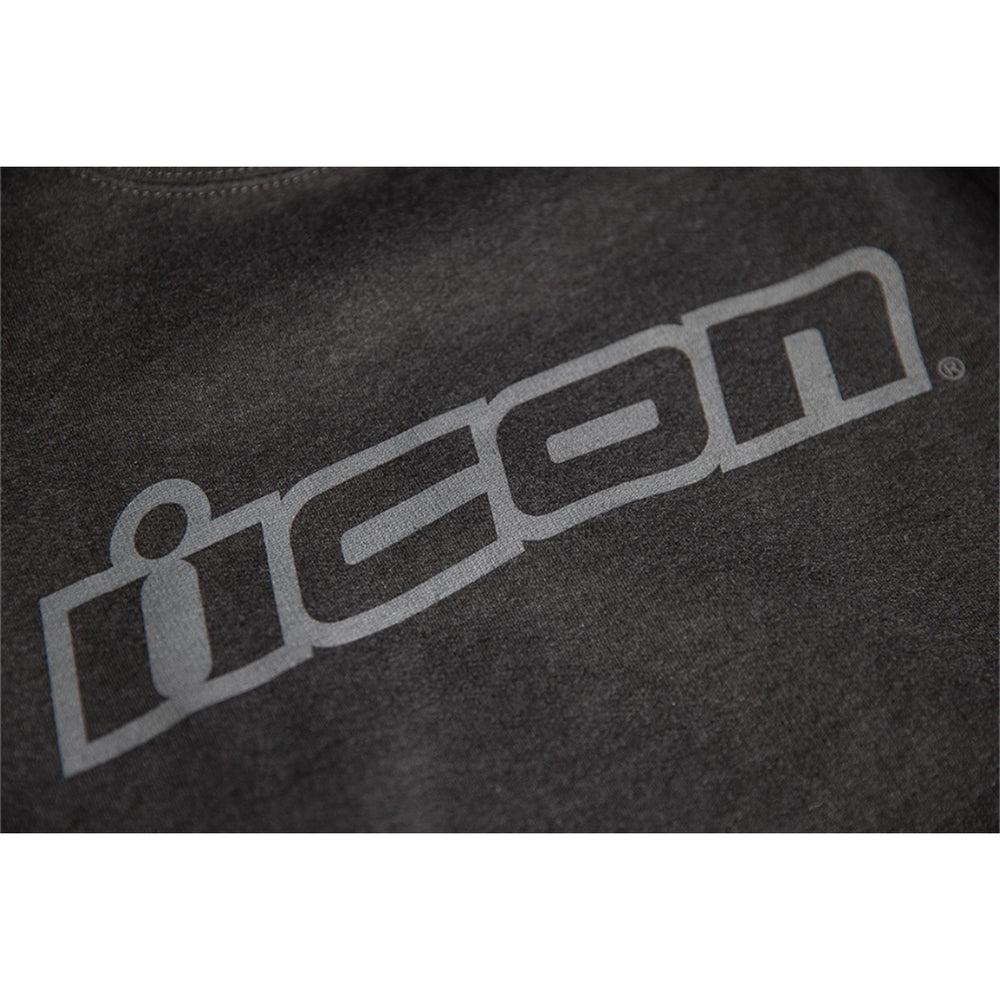 ICON Slant Crewneck Sweatshirt Charcoal - Close-Up of Logo Graphic on Front