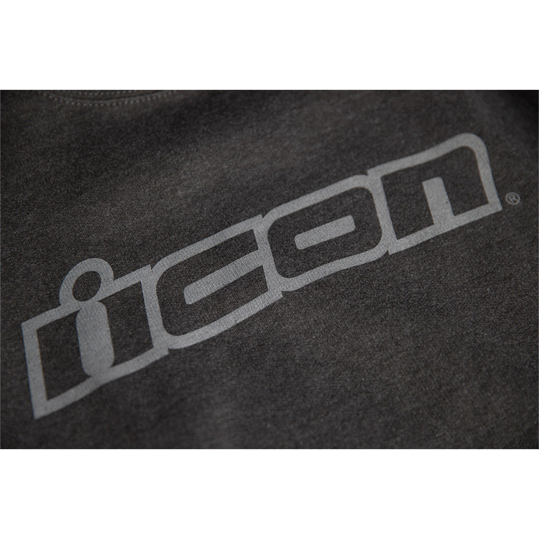 ICON Slant Crewneck Sweatshirt Charcoal - Close-Up of Logo Graphic on Front