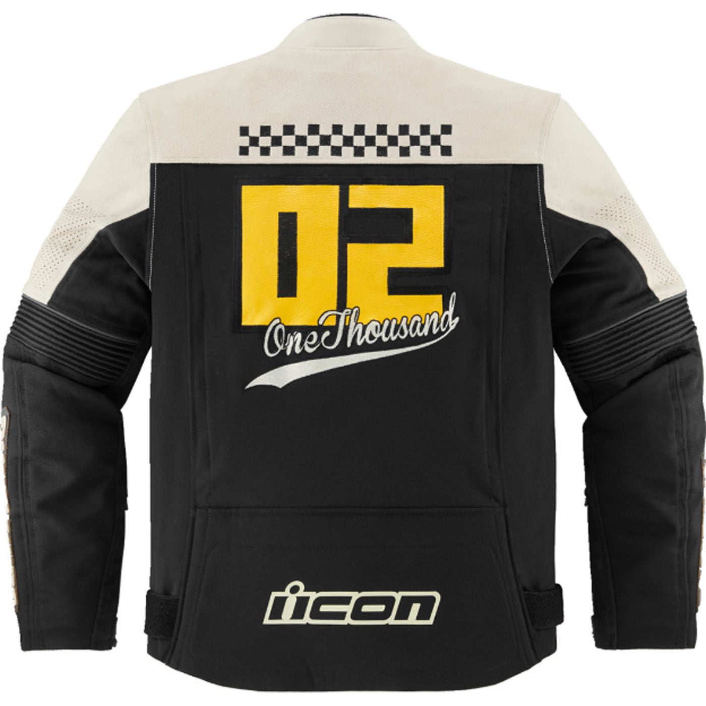 ICON Slabtown Memento Jacket White/Black/Yellow - Rear View