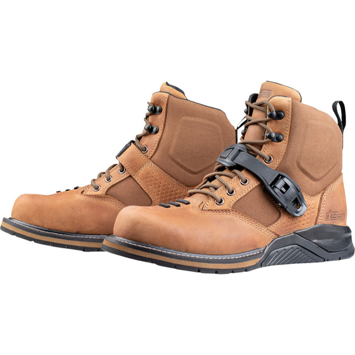 ICON Superduty6 Safety Toe Boots Brown - Front Side View of Pair