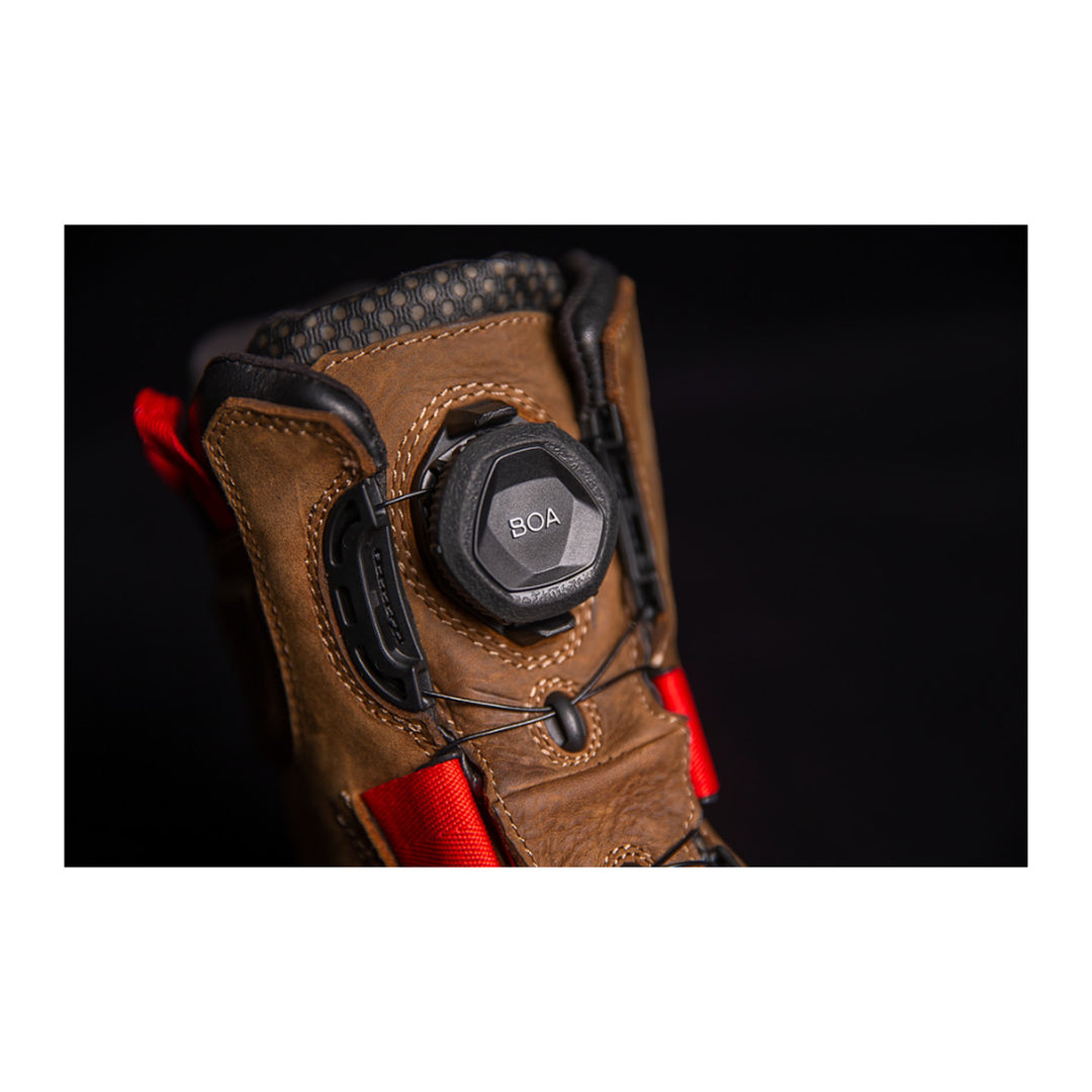 ICON Stormhawk Boots Brown - Close-Up of BOA Knob