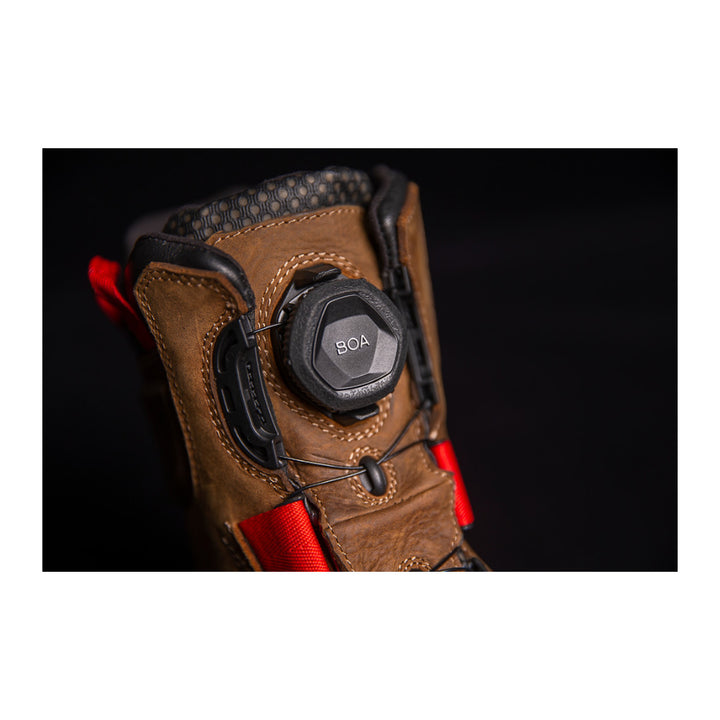 ICON Stormhawk Boots Brown - Close-Up of BOA Knob