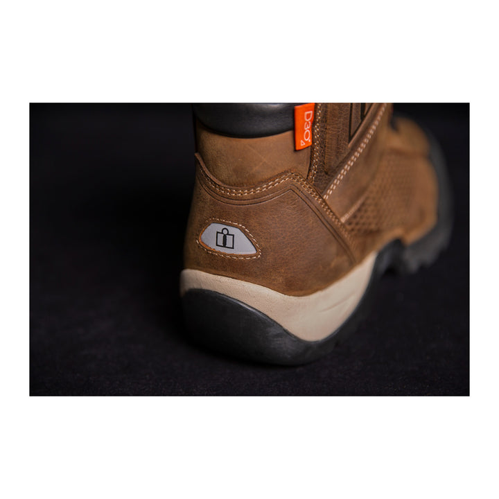ICON Stormhawk Boots Brown - Close-Up of Lower Rear Details