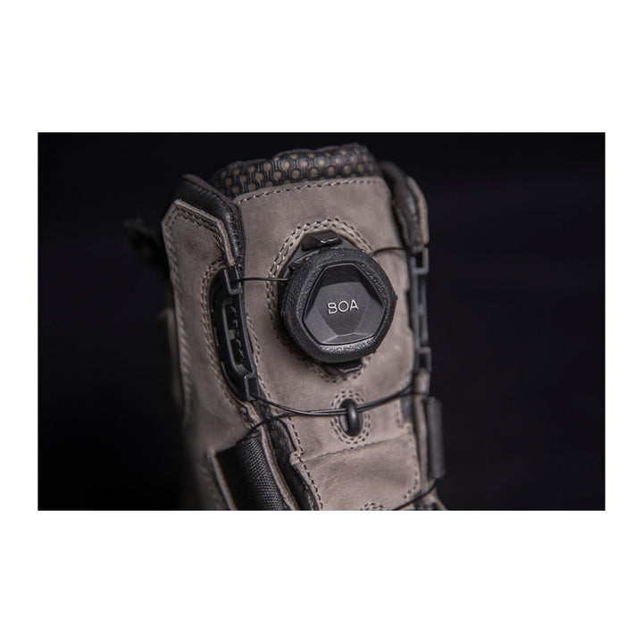 ICON Stormhawk Boots Gray - Close-Up of BOA Knob