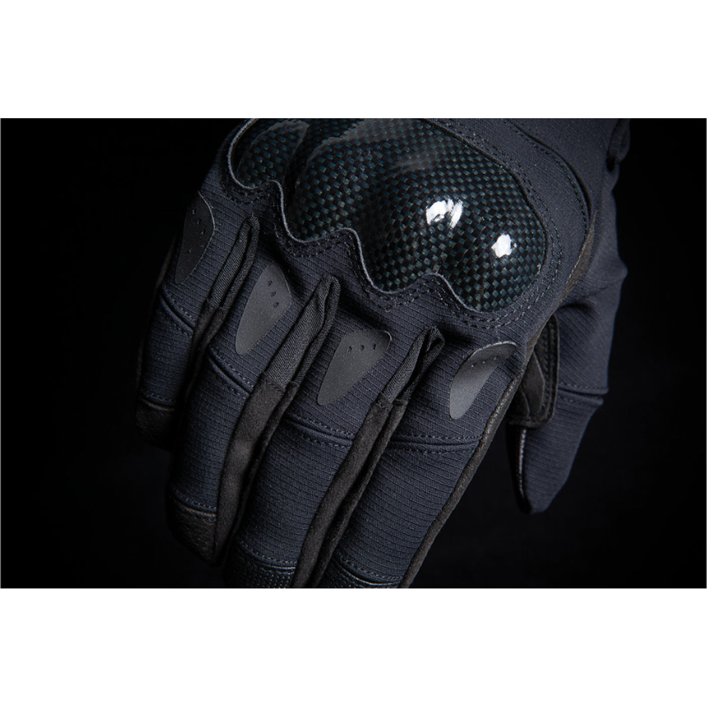 ICON Stormhawk Gloves Black - Close-Up of Back of Hand