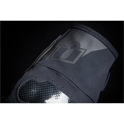 ICON Stormhawk Gloves Black - Close-Up of Back of Hand Wrist Details