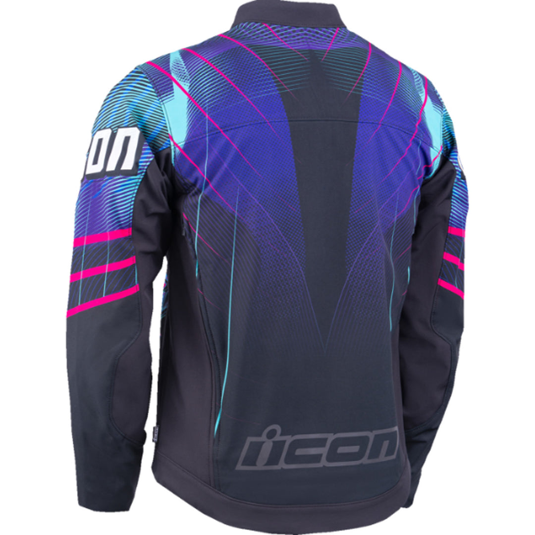 ICON Synthwave Merc3 Lazer Cobra Jacket Black - Rear View
