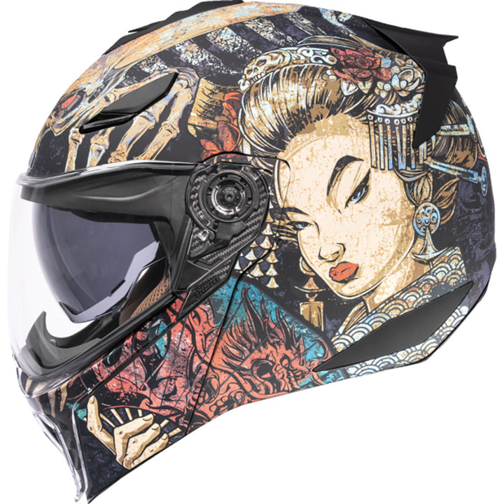 ICON Threshold Odokuro Modular Helmet Black - Left Side View