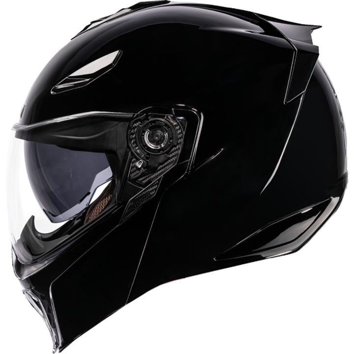 ICON Threshold Solid Modular Helmet Gloss Black - Left Side View