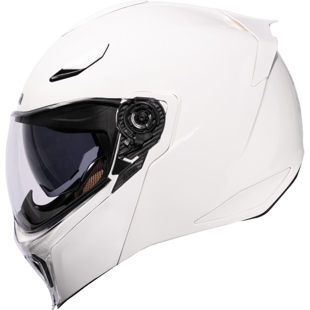 ICON Threshold Solid Modular Helmet Gloss White - Left Side View