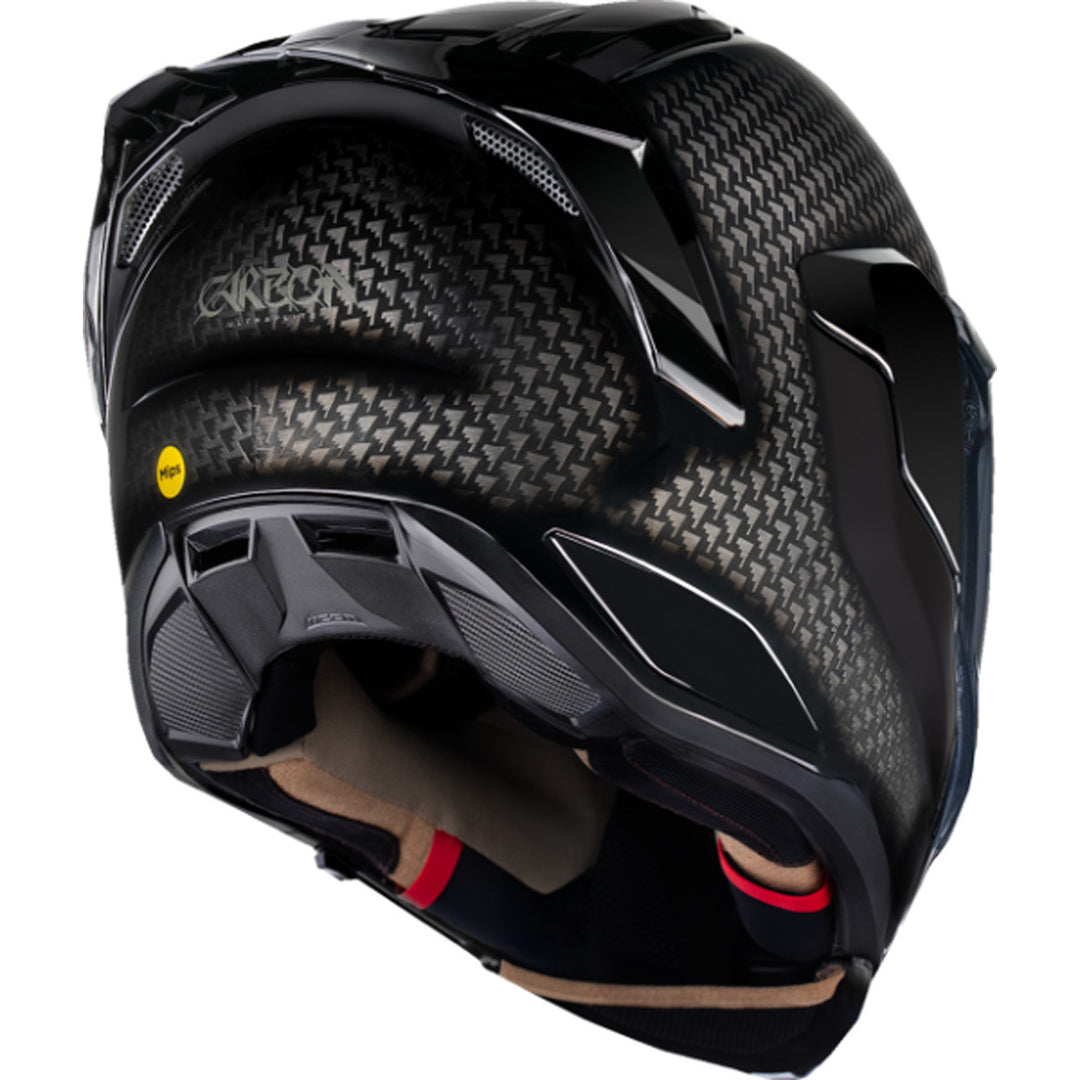 ICON Ultraflite Carbon MIPS Helmet Black - Rear Right Side View