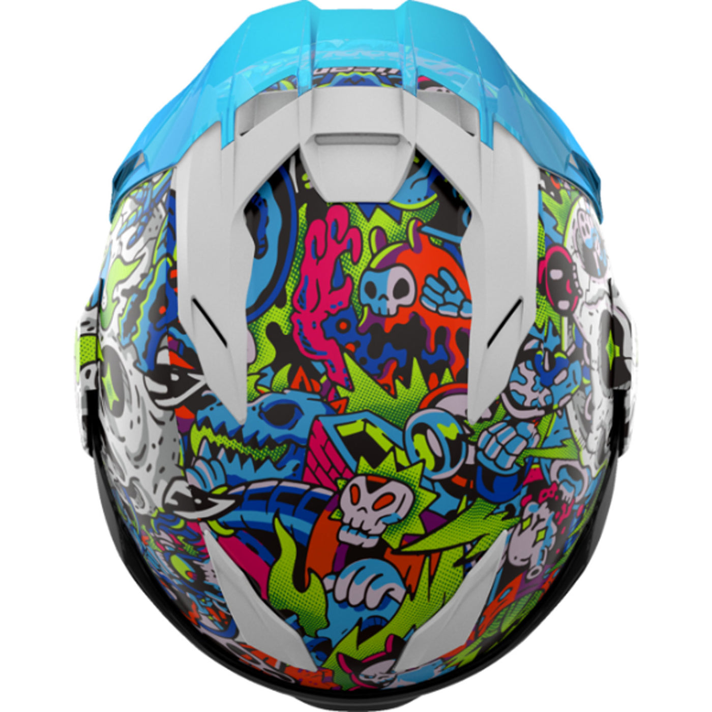 ICON Ultraflite Doodle 3 MIPS Helmet Blue - Top Down View