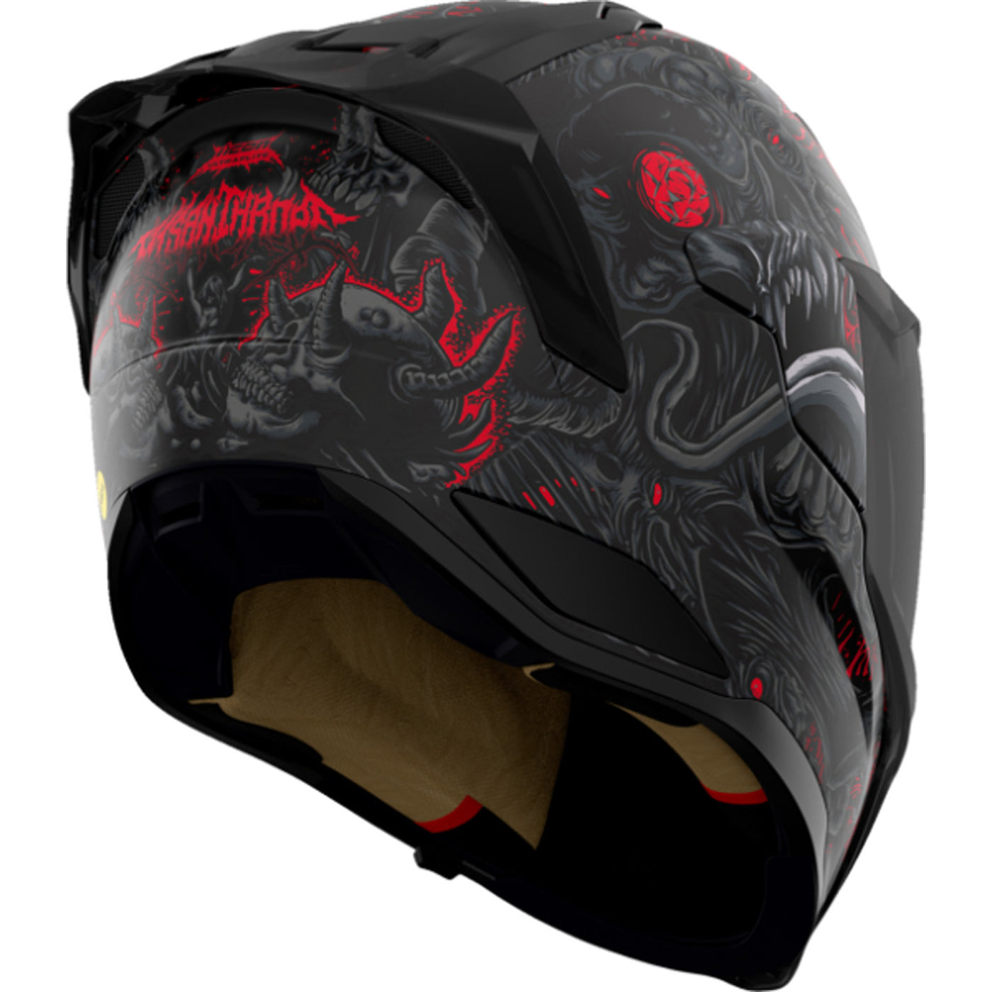 ICON Ultraflite Misanthrope MIPS Helmet Black - Rear Right Side View