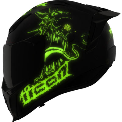 ICON Ultraflite Misanthrope MIPS Helmet Black - Left Side View with Glow-in-the-Dark Details