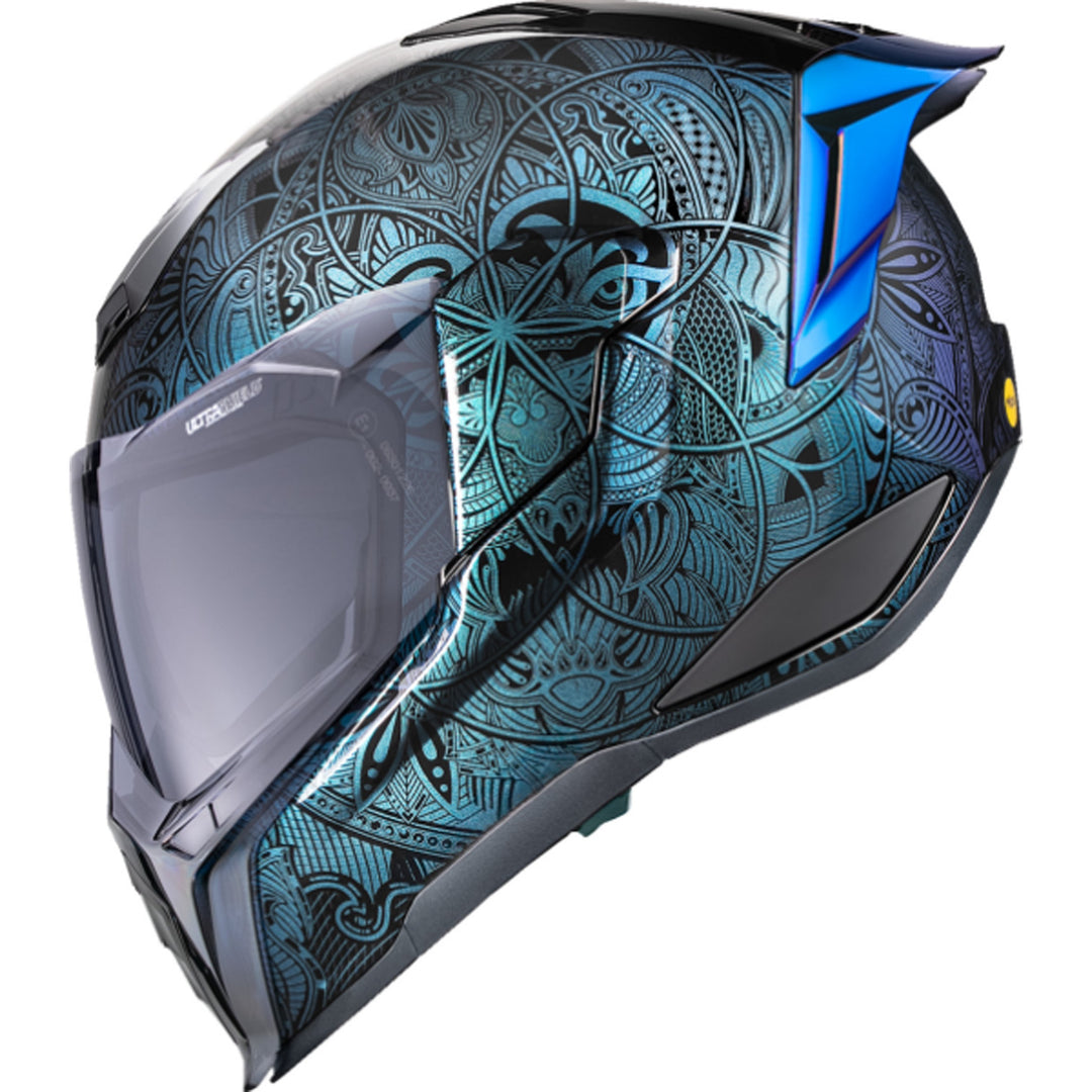 ICON Ultraflite Opal Mandala MIPS Helmet Blue - Left Side View