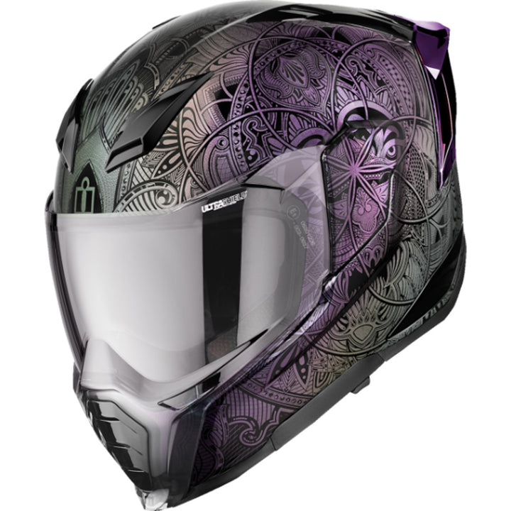 ICON Ultraflite Opal Mandala MIPS Helmet Purple - Front Left Side View