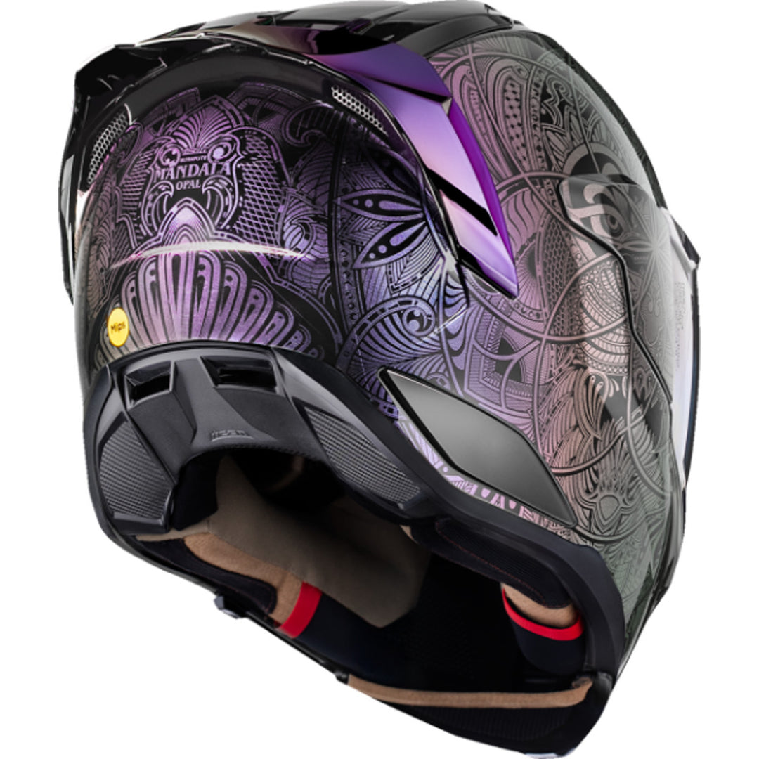 ICON Ultraflite Opal Mandala MIPS Helmet Purple - Rear Right Side View