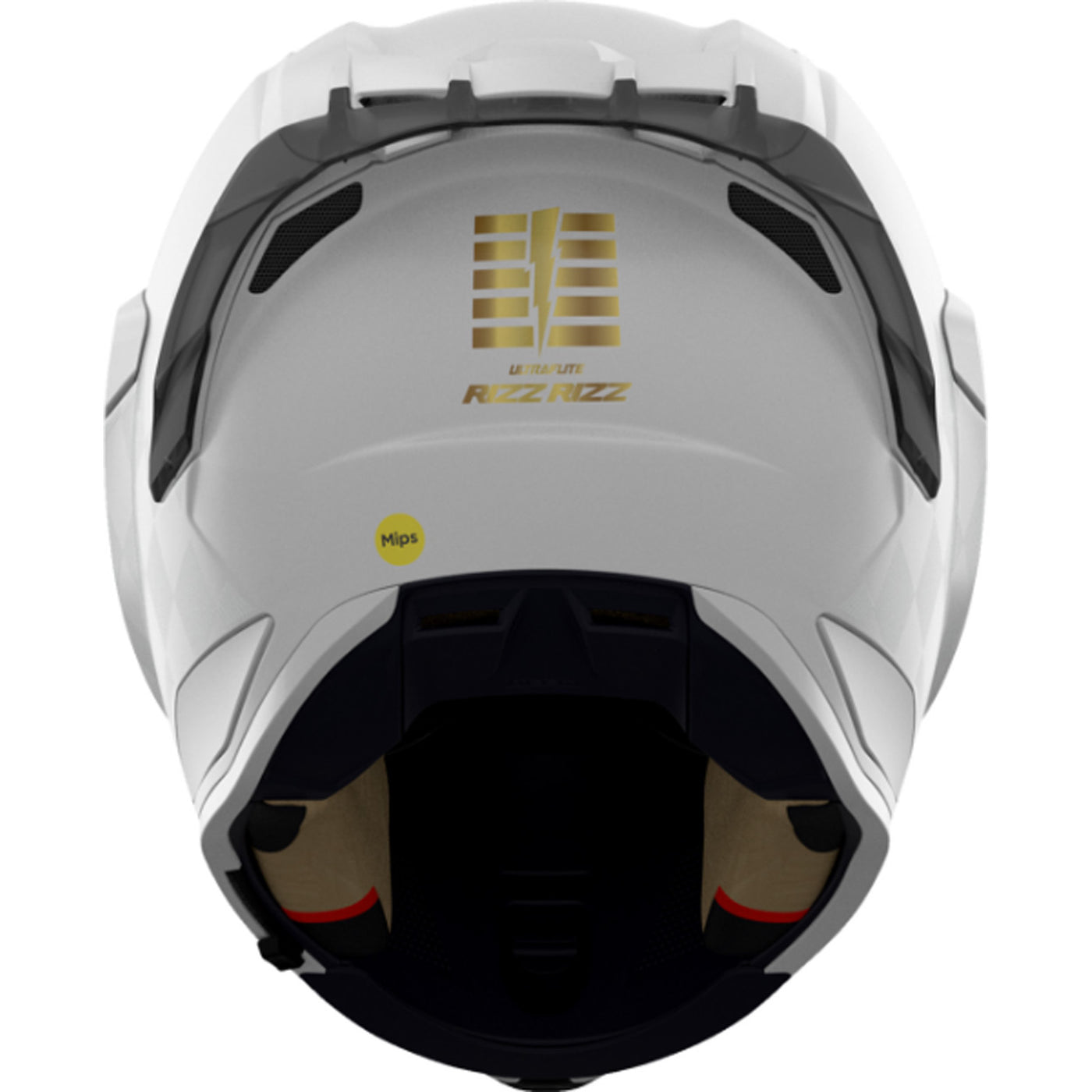 ICON Ultraflite Rizz Rizz MIPS Helmet White - Rear View