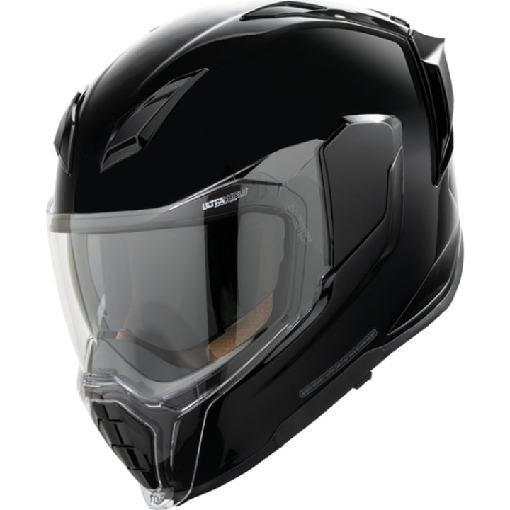 ICON Ultraflite Solid MIPS Helmet Gloss Black - Front Left Side View