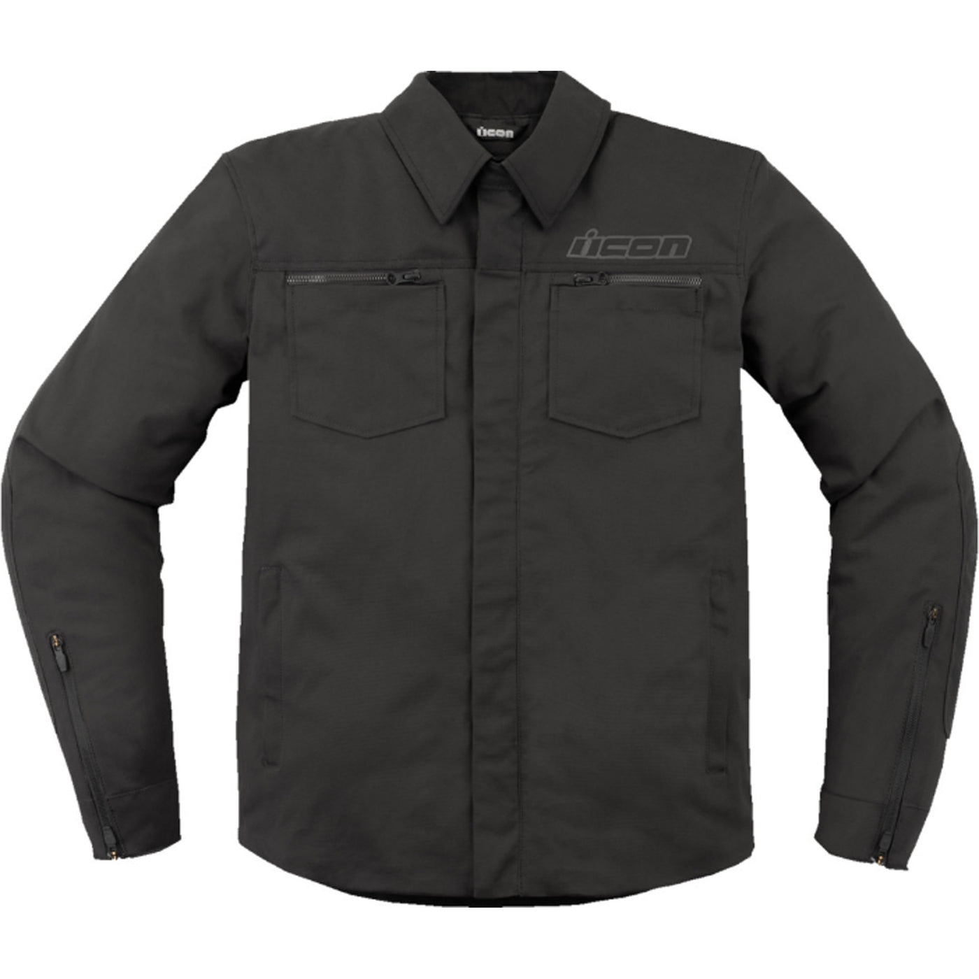 ICON Upstate Canvas CE Jacket Black - Front View