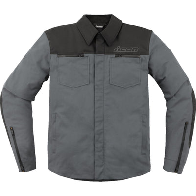 ICON Upstate Canvas CE Jacket Gray - Front View