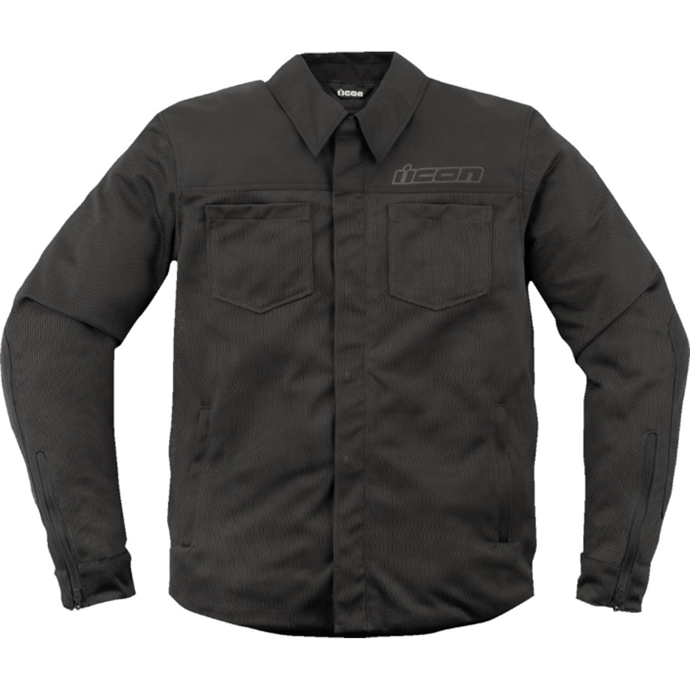 ICON Upstate Mesh CE Jacket Black - Front View