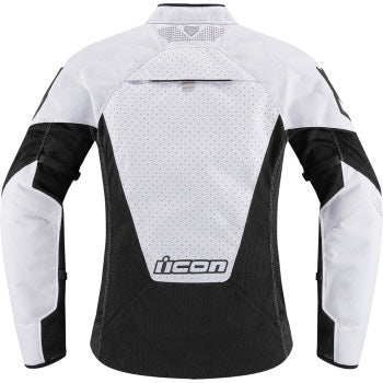 ICON Women's Mesh AF Jacket White/Black - Rear View