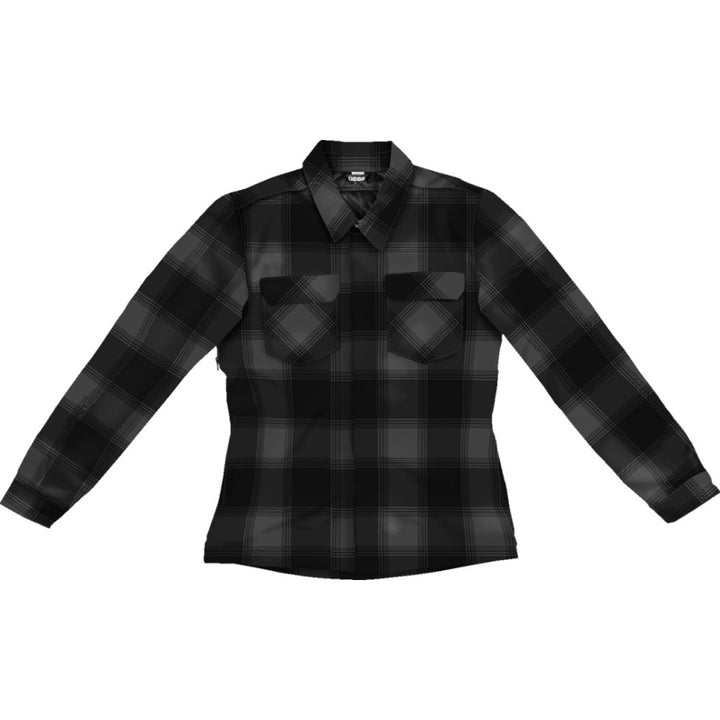 ICON Women's Fallblock CX Flannel Jacket Black - Front View