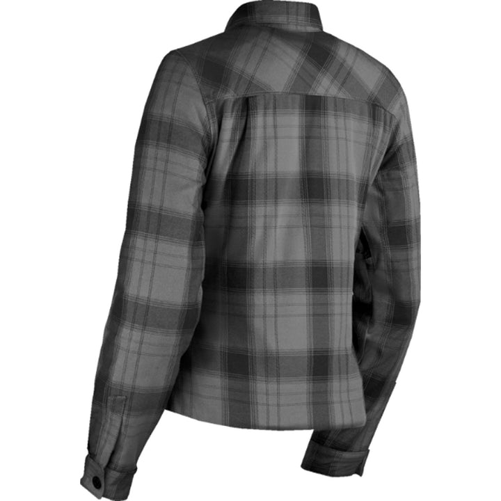 ICON Women's Fallblock Flannel Jacket Black - Rear View