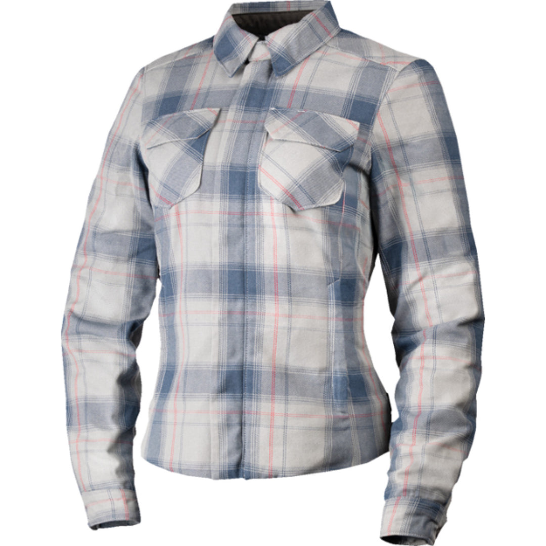 ICON Women's Fallblock Flannel Jacket Gray - Front View