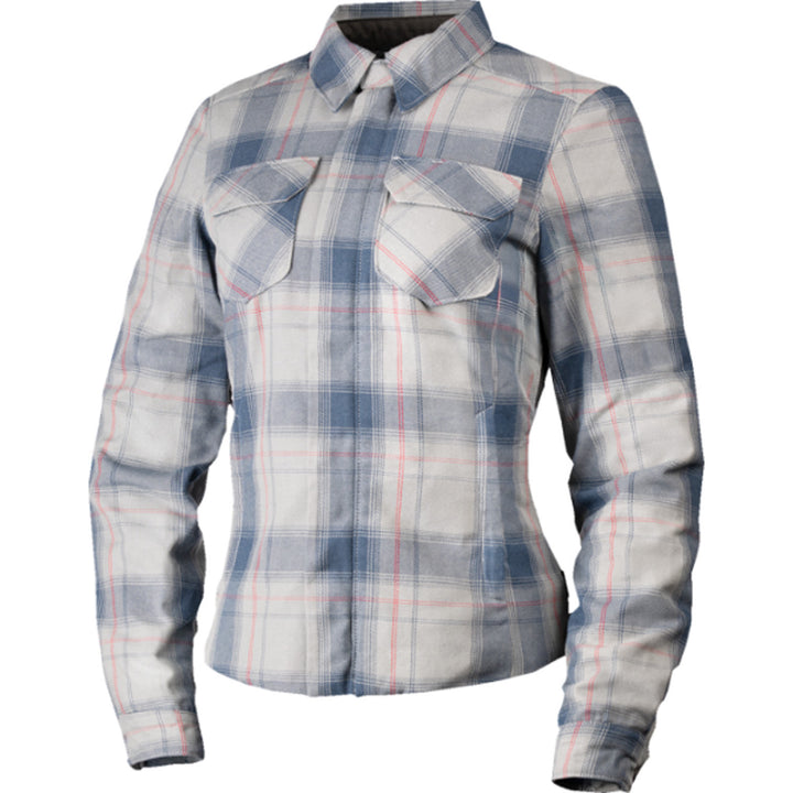 ICON Women's Fallblock Flannel Jacket Gray - Front View