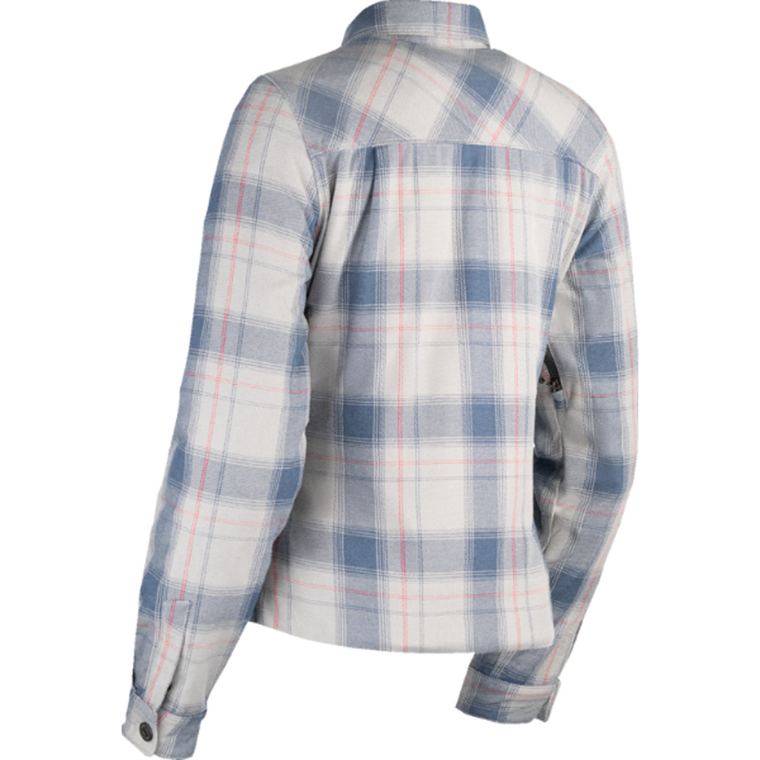ICON Women's Fallblock Flannel Jacket Gray - Rear View